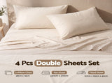 Giselle Double Sheet Set 150 GSM Anti-pilling Micro Flannel, Fast Drying Lightweight 4 Piece, 40CM SHEETSETS-FLA-CW-D