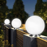 30cm Diameter Solar Globe Post Lights Lamp Post Light Fixture Modern Pillar Outside Lighting Auto V1107-124-76683-WHT-30CM