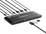 Simplecom KM590 2-Port USB-C Dual 4K HDMI Monitor KVM Switch and Docking Station with Network V28-SIMKM590