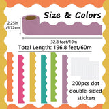 Bulletin Board Borders Set - 6 Rolls 196.8 Ft Bright Bulletin Board Decorations for Office, School V1259-DP01-A-2967