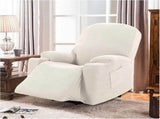 Power Lift Recliner Chair Cover, Stretch Jacquard Fitted Slipcover with Side Pocket, Cream V1188-MS-721-275