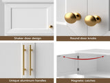 Artiss 2X Buffet Sideboard Cabinet Pantry Kitchen Storage Cupboard Drawers Doors FUR-U-SID200-WH-ABCX2