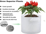 5-Pack Plant Grow Bags, Aeration Non-Woven Biodegradable Plant Nursery Bags with Handle, V1192-AZ-W-16939