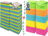 16"X12"Microfiber Cleaning Cloth - Pack of 50 100 Pack Reusable Shop Towels with 5 Colors V1258-DP02-C-1007