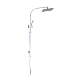 WELS 10" Rain Shower Head Set Square Dual Heads High Pressure with Handheld in Chrome V63-848011