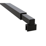 110x210cm Glass Shower Screen with Black F-brackets & Square Pole V63-925841