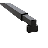 110cm Reeded Glass Shower Screen with Black Wall Channel and Square Pole V63-920241