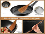 9 Piece Wooden Cooking Utensil Set, Heat Resistant Non Scratch Spoons And Spatulas With Holder, For V1237-ZY-807-025