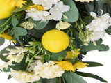 Spring Lemon Wreath Artificial Lemon Teardrop Wreath with Peony Flowers Green Leaves Decorative V1294-YM0523-220323TW02-2