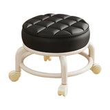 Plastic Rolling Low Stool with Wheels Living Room, Bedroom, and Home Office, Mobile Step Stool V1369-AZ3-W-12059