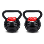 Powertrain 2x Adjustable Kettlebells Weights Dumbbell - 18kg AKB-18-BKRD-2