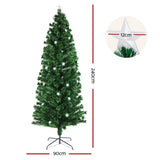 Jingle Jollys 2.4m Christmas Tree Optic Fibre LED Xmas tree Multi Colour XM-TR-LED-8F-GR