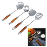 4Pcs/Set 304 Stainless Steel Rosewood Cooking Utensils Cookware Set Kitchen Tool V1294-YM0901-3118200130311