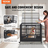 47 Inch Heavy Duty Dog Crate, Indestructible Dog Crate, 3-Door Heavy Duty Dog Kennel for Medium to V952-GLSYSDXPF4695XO1OV0