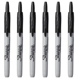 6x Sharpie Fine Point Retractable Permanent Markers - Black V563-81973-1PK_6X