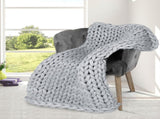 Dreamz Knitted Weighted Blanket Chunky Grey Kids BLANKETW03-KIDS-GY