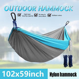 Camping Hammock with Tree Straps and Carry Bag, Portable Nylon Travel Hammock for Hiking, Beach, V1189-LC-AMZ-00276