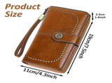 Leather Wallet Women Rfid Blocking Large Capacity, Zip Around Long Wallet - Pu Phone Clutch Purse, V1189-LWWAL-20260325-00079