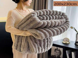 Thickened Rabbit Fleece Double Blanket Soft Flannel Milk Fleece Throw for Office Nap Gift Medium V1221-XM-LB5537-ZS195