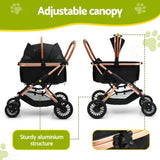 i.Pet Pet Dog Stroller Pram Large Cat Carrier Travel Pushchair Foldable 4 Wheels PET-STROLLER-106-BK