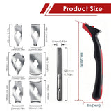 Contour Scraper Set with 6 Replaceable Stainless Steel Blades and Metal Sharpening File, Ergonomic V1341-ZY-RD39LT34-18BLADES