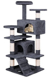 CARLA HOME 180cm Cat Tree Tower for Indoor Cats with Plush Perches, Dual Condos, Natural Sisal LSB-36390