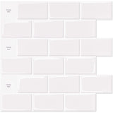 10 pcs White Subway Tiles Self Adhesive Kitchen Bathroom Backsplash 3D Vinyl Brick Adhesive Paper V1188-MS-227-1718
