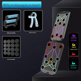 Black Multi-Function Push-Up Board 3-Piece Set with Upgraded Handles, Non-Slip Mat, and Hand Grip V888-ELOSUNG17168