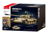 Sluban B1535 Model Kit 135 Panther G Tank German Panzer WWII Army Military Building Blocks DIY SLB1535