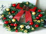 Xmas Wreath with 20 LED Lights and Bells Christmas Garland Light String Branch Lights for Living V1294-YM0714-10310319