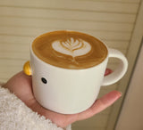 Funny Duck Coffee Cup, Handmade Glaze Cute Mug, Safety Ceramic Milk Latte Mugs, 7oz Espresso Cup. V1370-AZ4-06309