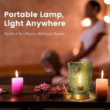 2X Small Battery Operated Lamp - Portable Cordless Lamp for Home Decor, Glass Table Lamp with Decor V1370-AZ4-07642