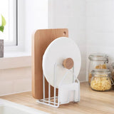 Pot Lid Organizer Cutting Board Rack, Durable Stainless Steel Cabinet Rack for Organizing Pot V1369-AZ3-W-22487