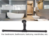 Wall Mount Clothes Rack Floating Iron Pipe Coat Hat Rack Multifunctional Clothing Hanger Black V1294-YM0703-3117230065911