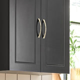 Wall Storage Cabinet Double Doors, Black V178-65683