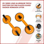 2x 100kg Aluminum Alloy Double Locking Suction Cup Glazer Glass Sucker Lifter V63-824131