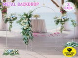 Metal Arch Backdrop White Stand Wedding Arch Stand Set of 3 Square Arched Frame for V985-METALBACKDROPWHITE