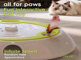 Interactive Electric Cat Toy with Feather Wand, 3 Replaceable Heads, Adjustable Speed, USB-C V1341-ZY-ZJGNH4VG-WHITE