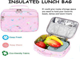 3 Piece Backpack Lunch Bag Pencil Case Set for Girls, Kids School Bookbag with Mermaid Print, Pink, V1237-ZY-917-037