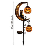 Solar Moon Pumpkin Garden Stake Light Metal Decorative Outdoor Solar Lights For Yard Patio Walkway V1369-AZ3-W-14779