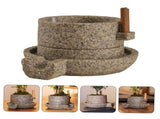 Grey Resin Bonsai Pot Multi-Purpose Vintage Flower Container for Home V1192-AZ-W-22677