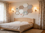 Hexagon Cork Felt Bulletin Board Tiles Self Adhesive Wall Pin Board with 40 Pushpins for Home Office V1369-AZ3-W-10355