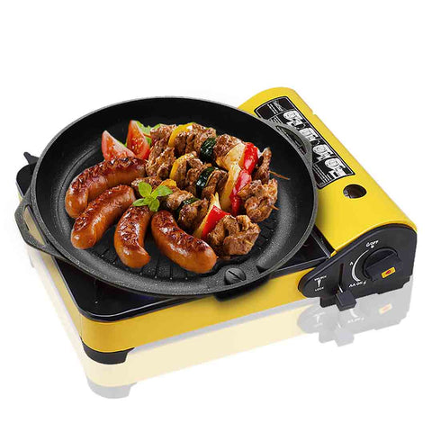 Portable Butane Stove Gas Burner Yellow with Korean BBQ Stone Pot GASBURNERYELLOWWITHSTONEPOT