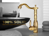 Antique Retro Style Solid Brass Kitchen Bathroom Basin Sink Faucet Hot Cold Pipes Mixer Tap V1294-YM0722-JY03355