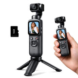 4K Vlogging Camera with 330&deg Gimbal Lens & 75MP Photo, WiFi Pocket Camera Compact Vlog Camera for V1107-785-79799-BLK-158MM