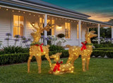 Christabelle 3 Reindeer Family Christmas Light Up Display 1.07m Rich Gold Animated Outdoor Indo 112_SHE205
