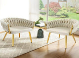 1 Set of 2 Artiss Dining Chairs Velvet Armchair Beige UPHO-C-DIN-01-VEL-BGX2