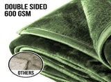 Laura Hill 600-GSM Mink Blanket Queen Size Double-Sided Soft Plush Bed Faux Throw Rug Wine Gree MINK-GN