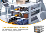Small White Drawer Organizer, 1-Piece PP Desk Storage Box for Home and Office Organization V1192-AZ-W-22601