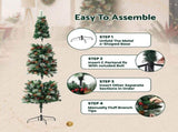Jingle Jollys 2.1m Artificial Slim Christmas Tree Pine Cone Berry Decor Corner XM-TR-SLIM-7FT-CORNER